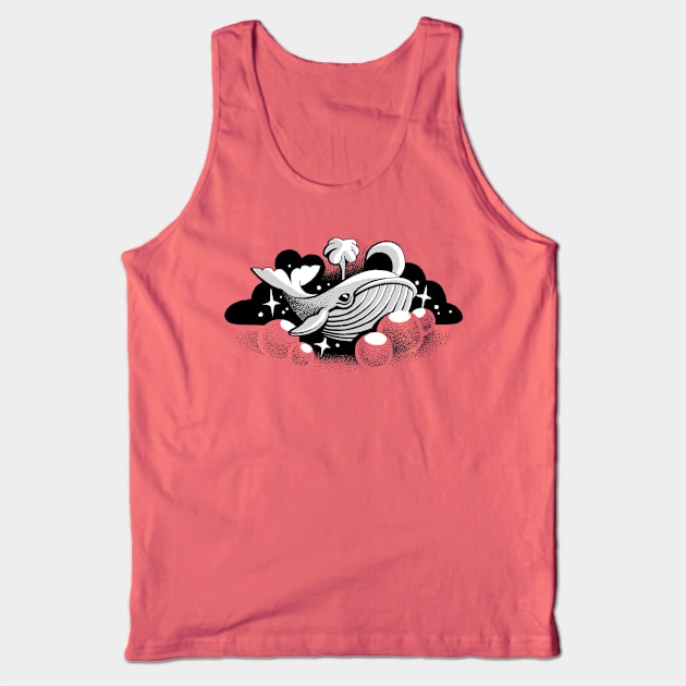 Floating Whale Tank Top by emilpytlik